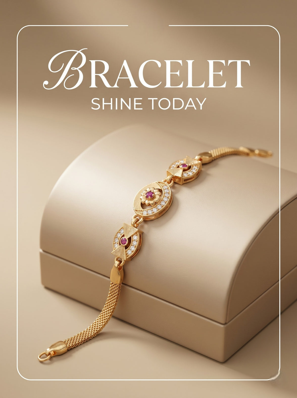 Gold Plated Stylish AD Studded Minimal Lightweight Bracelet