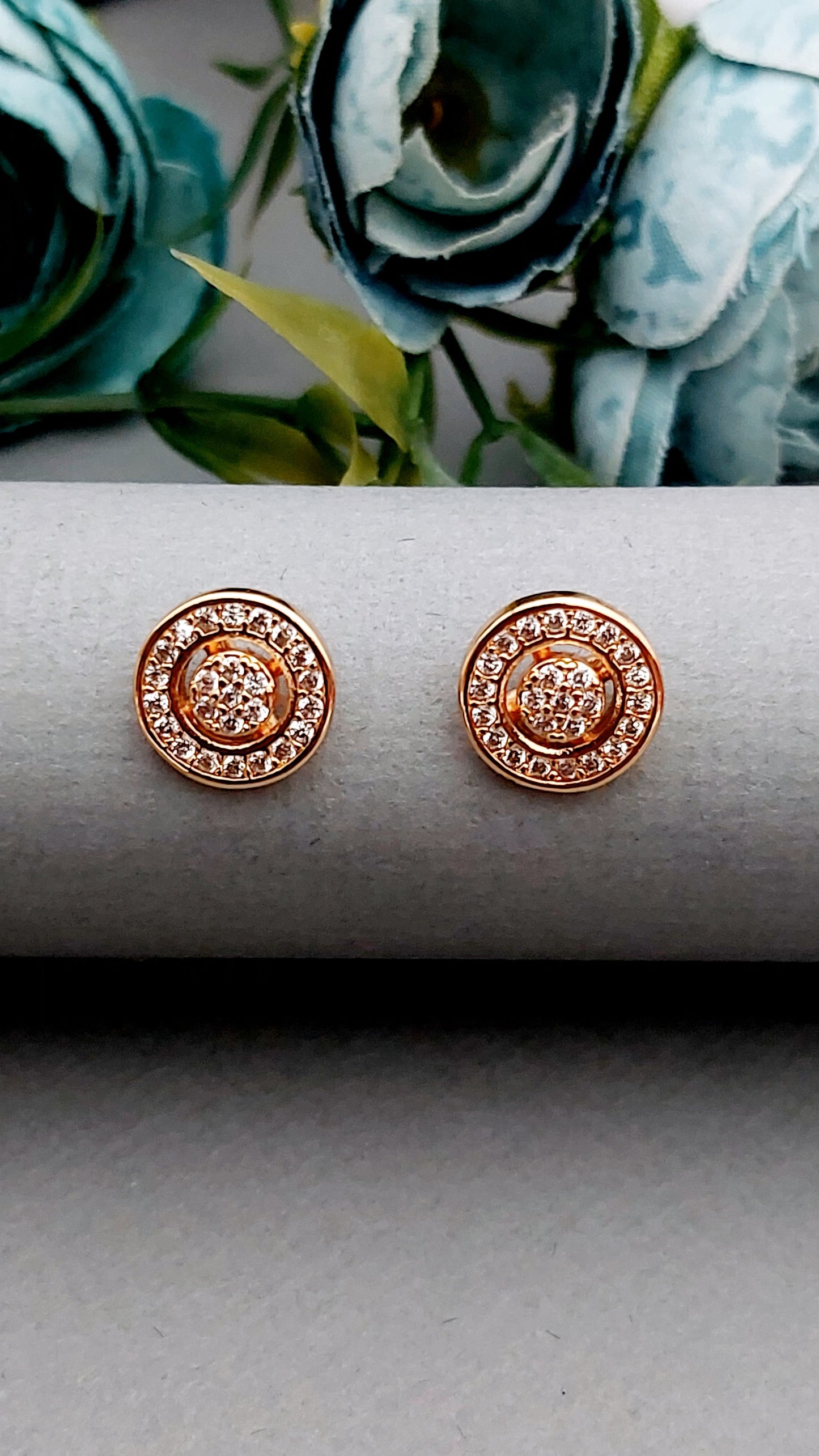 Rosegold earrings,studs,earrings for women,tops for women,latest earring,partywear stud earring