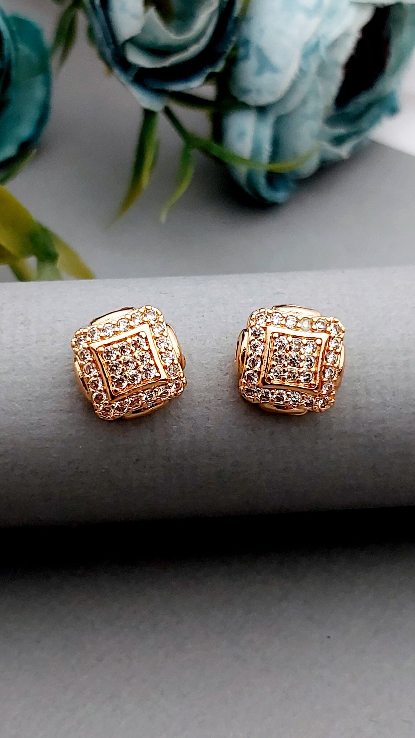 Rosegold earrings,studs,earrings for women,tops for women,latest earring,partywear stud earring