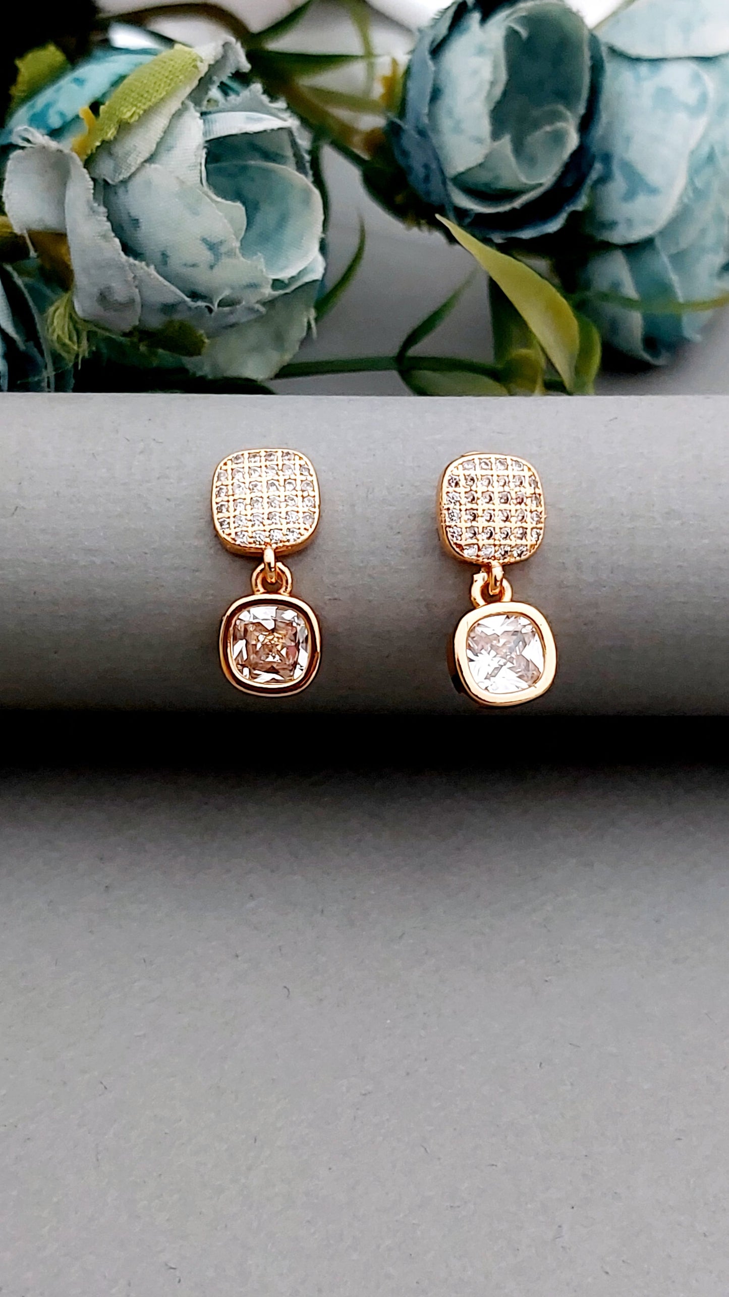 Rosegold earrings,studs,earrings for women,tops for women,latest earring,partywear stud earring