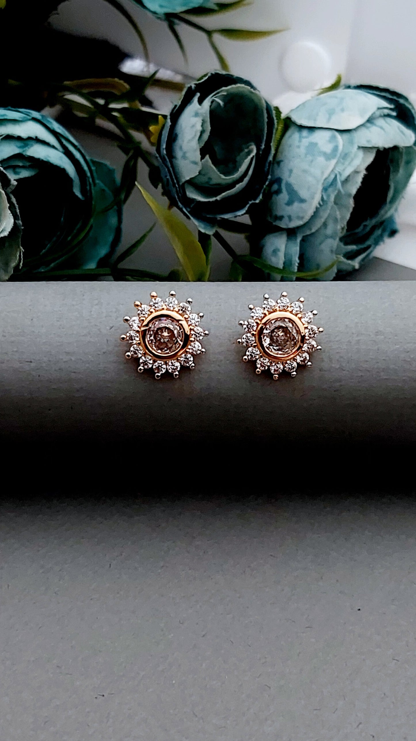 Rosegold earrings,studs,earrings for women,tops for women,latest earring,partywear stud earring