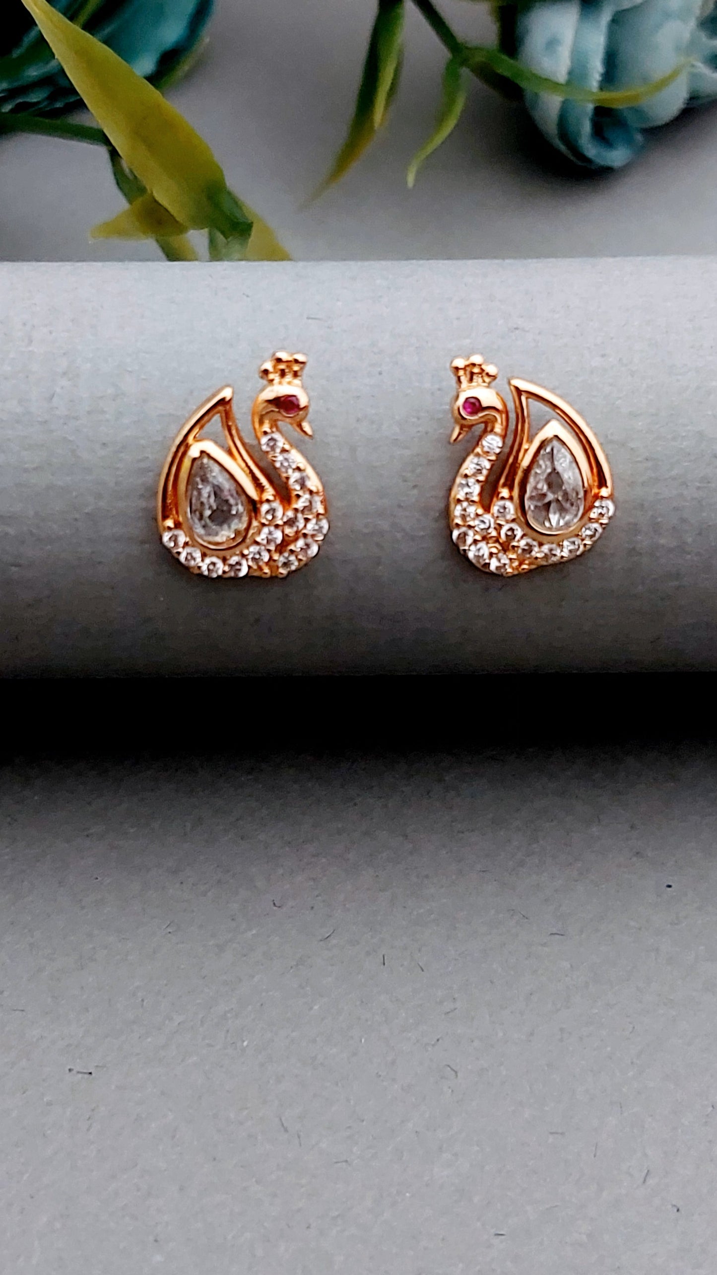 Rosegold earrings,studs,earrings for women,tops for women,latest earring,partywear stud earring