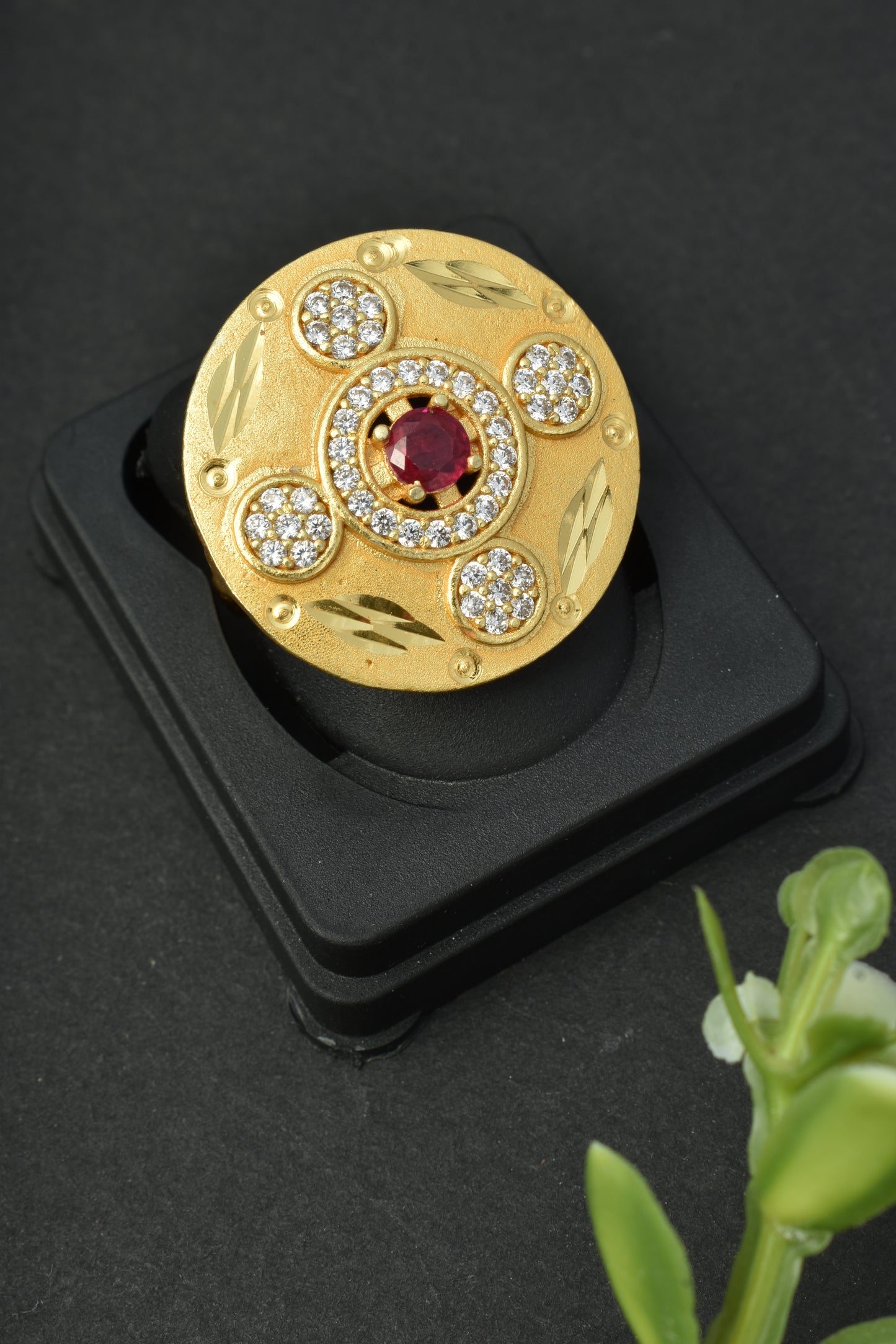 Women's Traditional Ethnic Statement Ring for Festive, Wedding