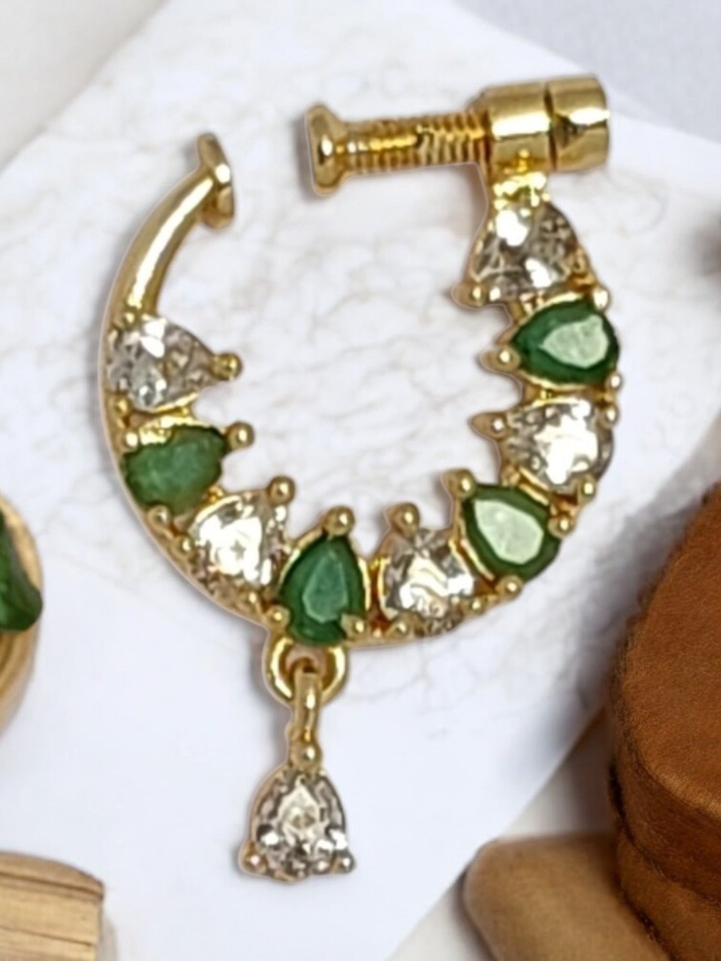 nath,nathni nosepin,nosering,no need piercing nath,screwed nosepin