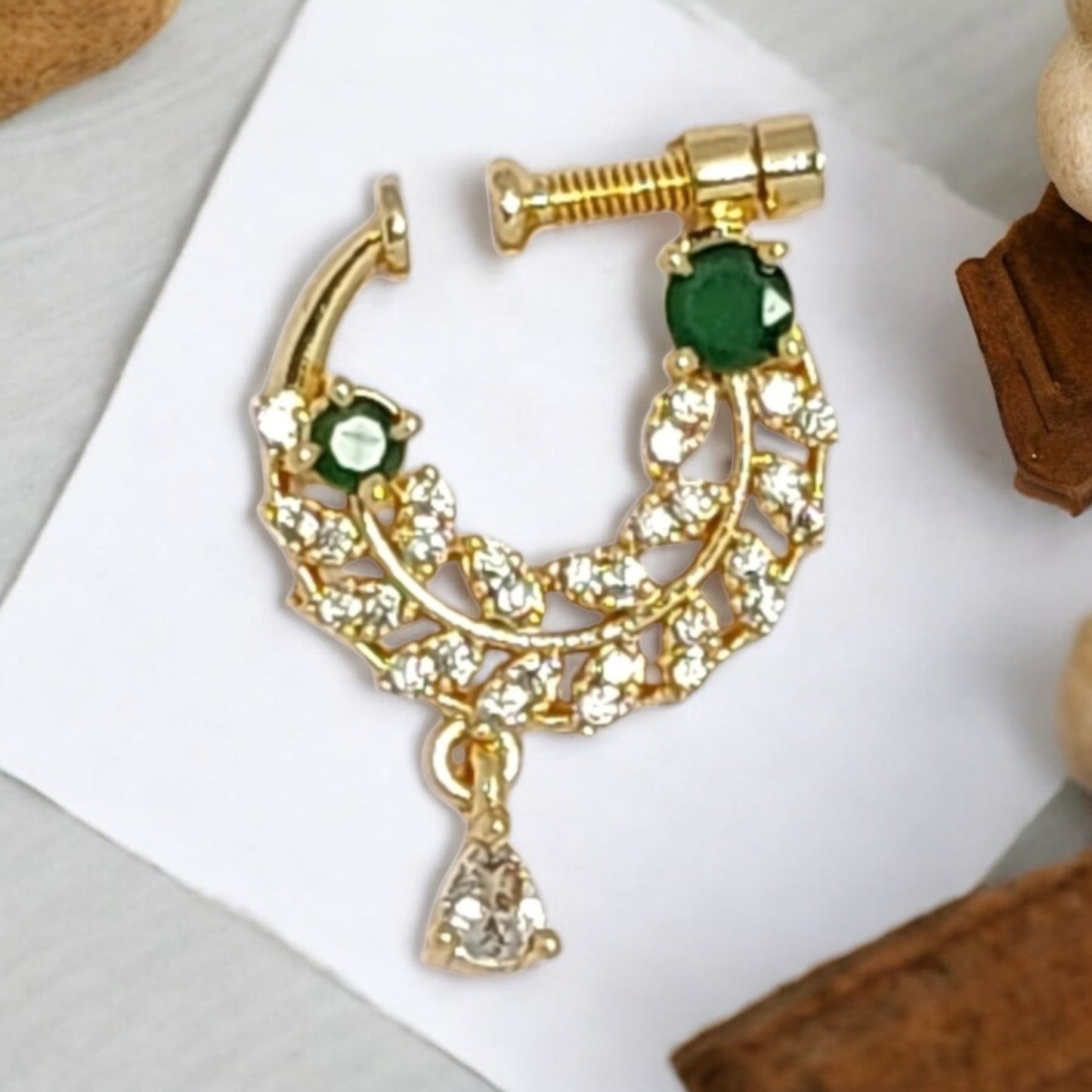 nath,nathni nosepin,nosering,no need piercing nath,screwed nosepin