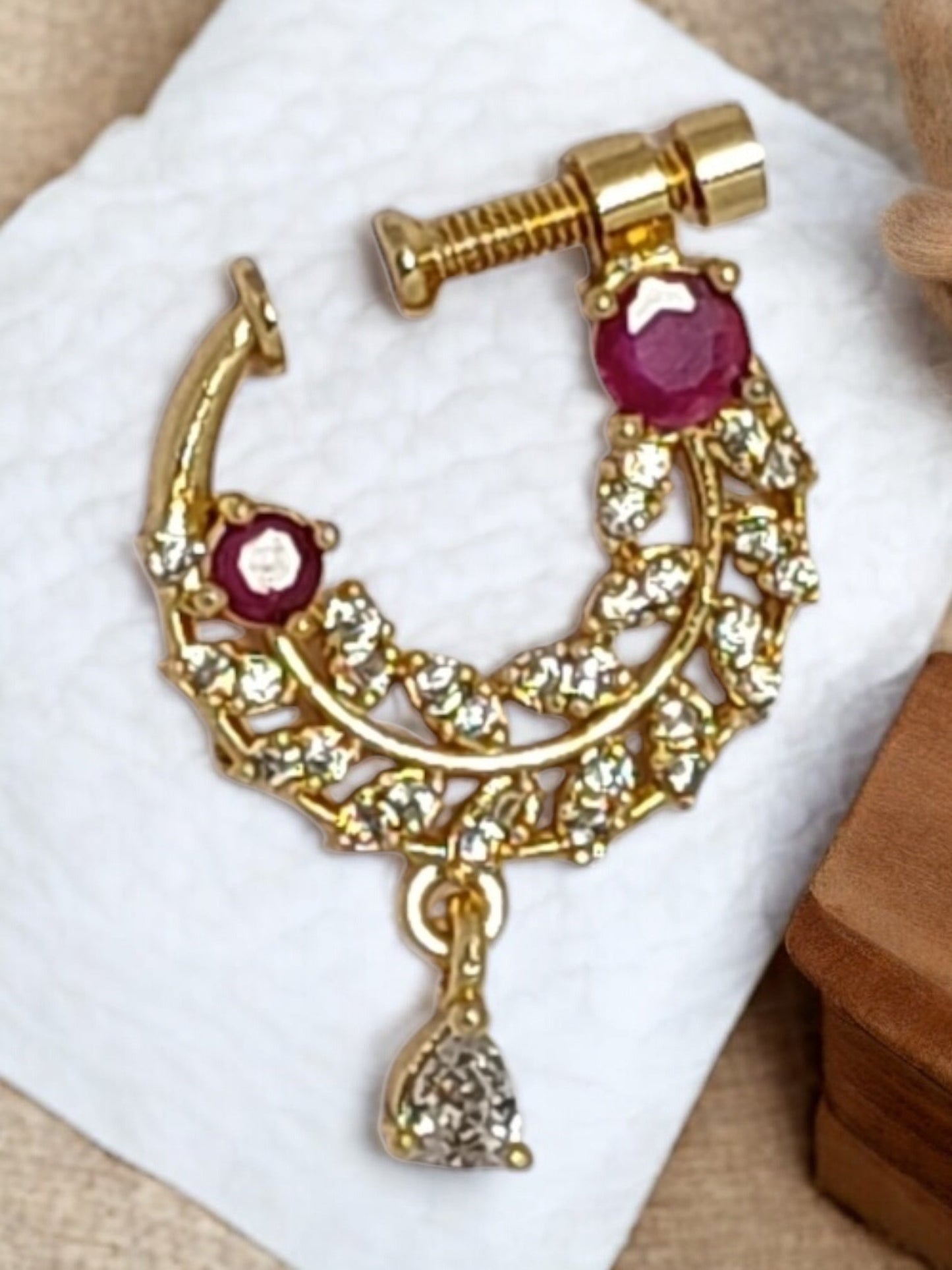 nath,nathni nosepin,nosering,no need piercing nath,screwed nosepin