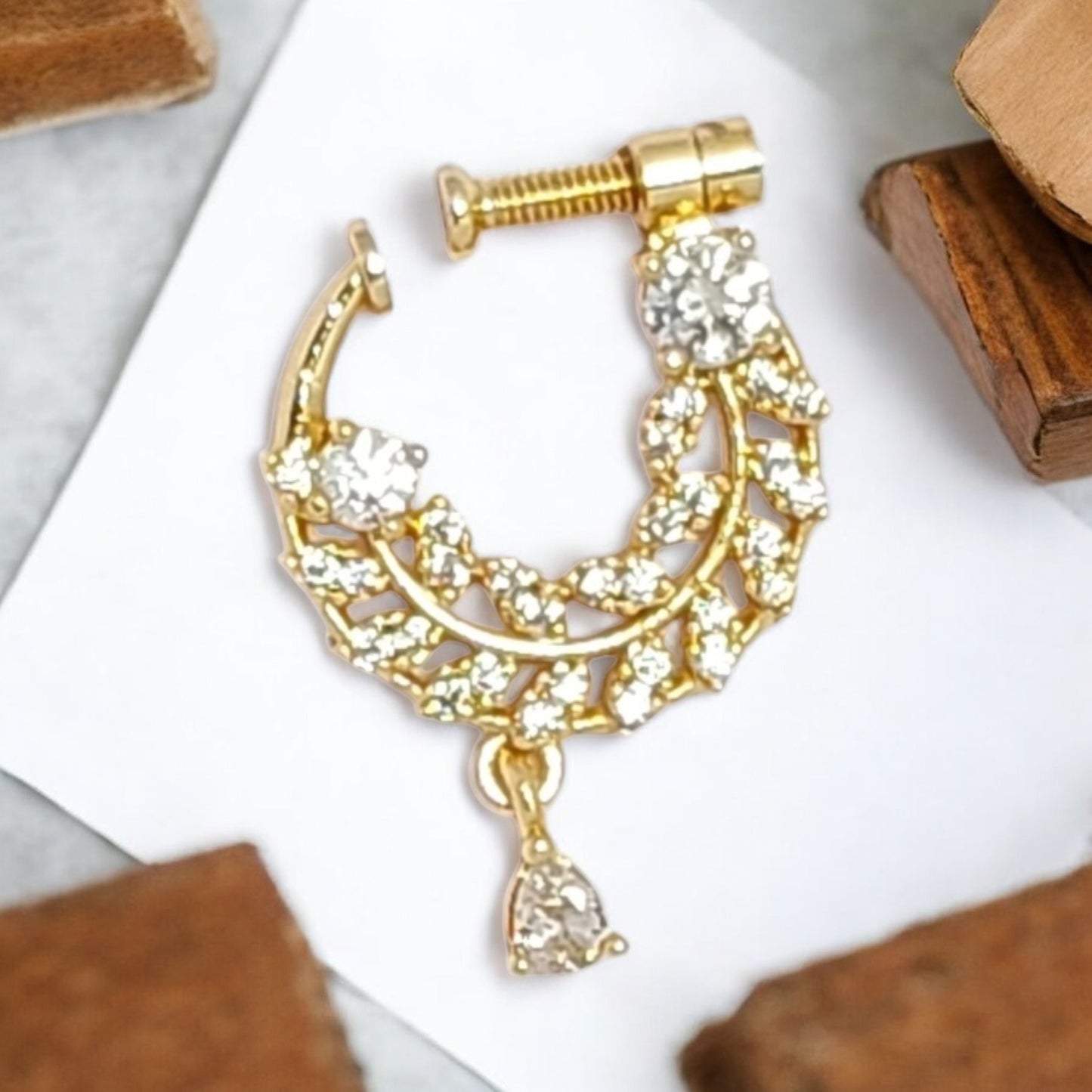 nath,nathni nosepin,nosering,no need piercing nath,screwed nosepin