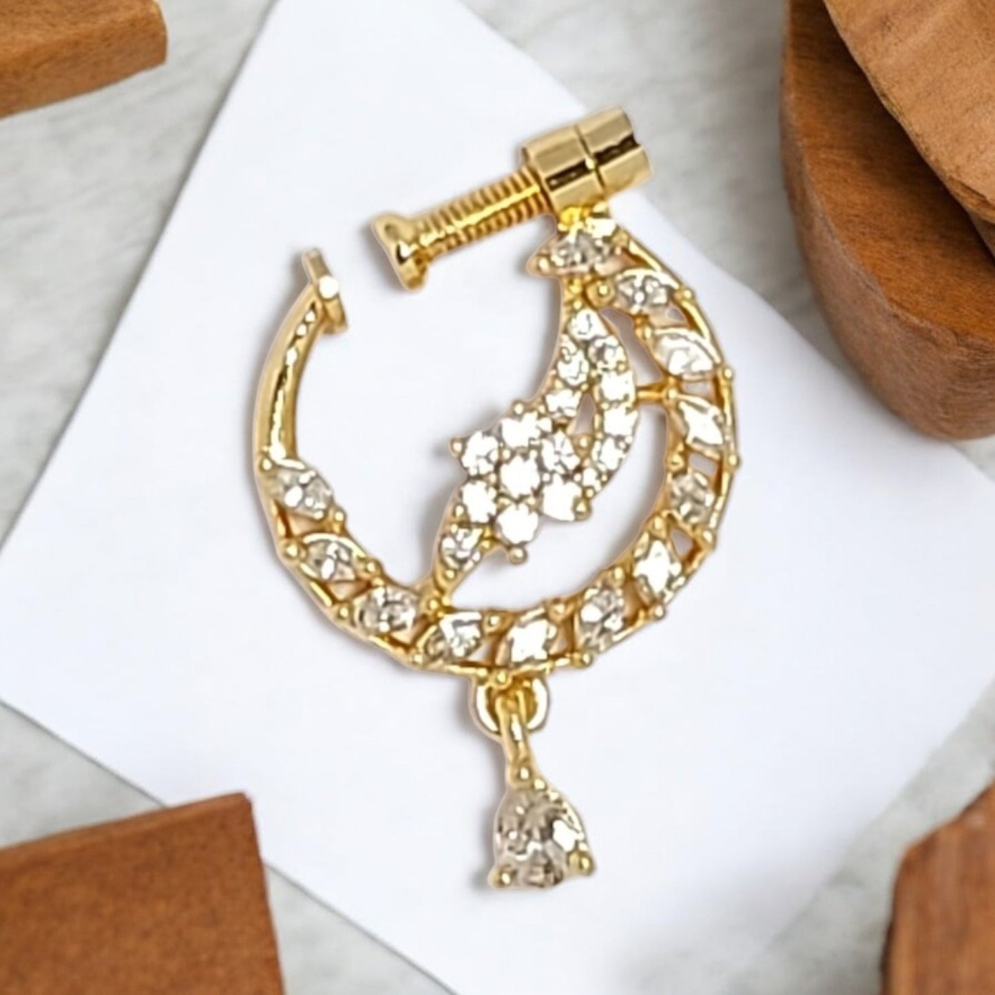 nath,nathni nosepin,nosering,no need piercing nath,screwed nosepin