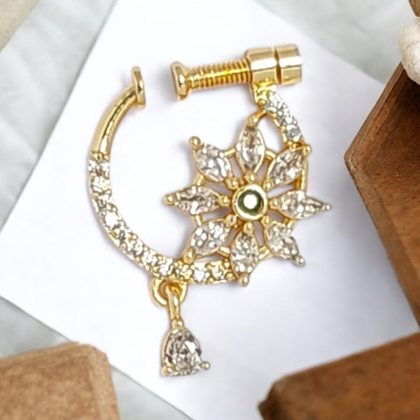 nath,nathni nosepin,nosering,no need piercing nath,screwed nosepin