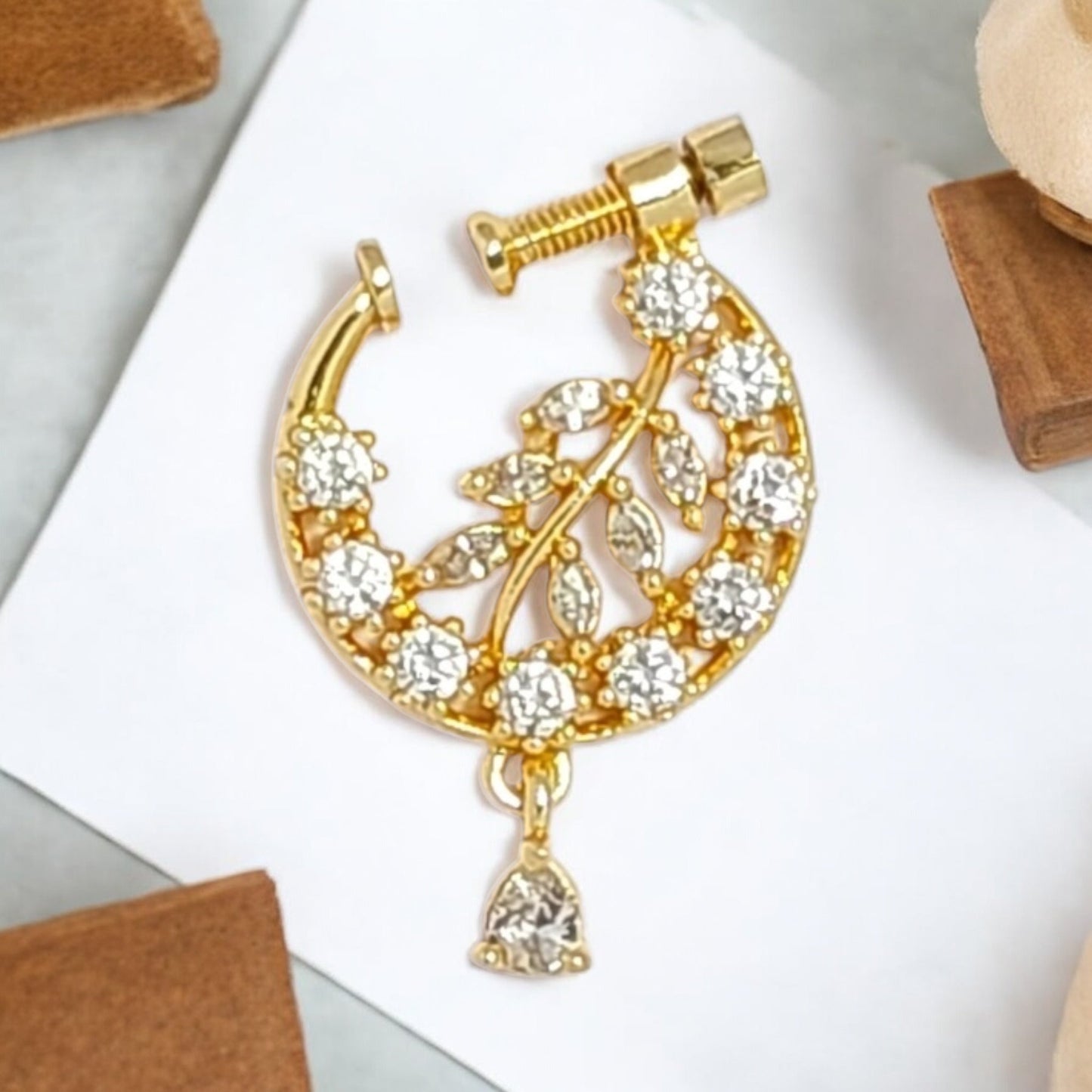 nath,nathni nosepin,nosering,no need piercing nath,screwed nosepin