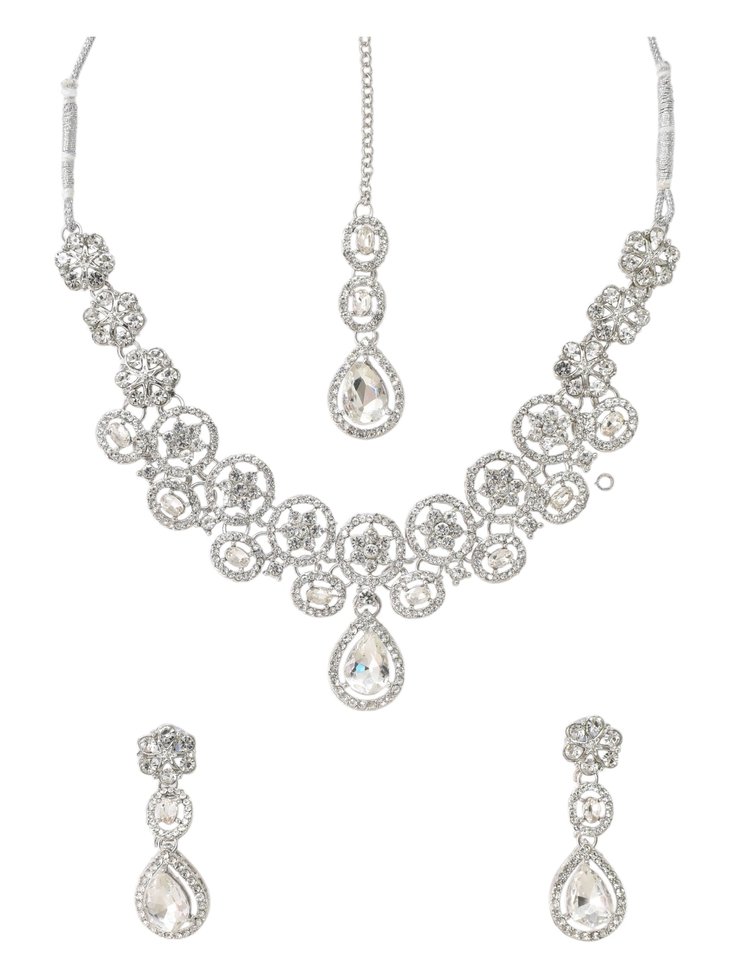 Necklace,american diamond set,ad set,silver set