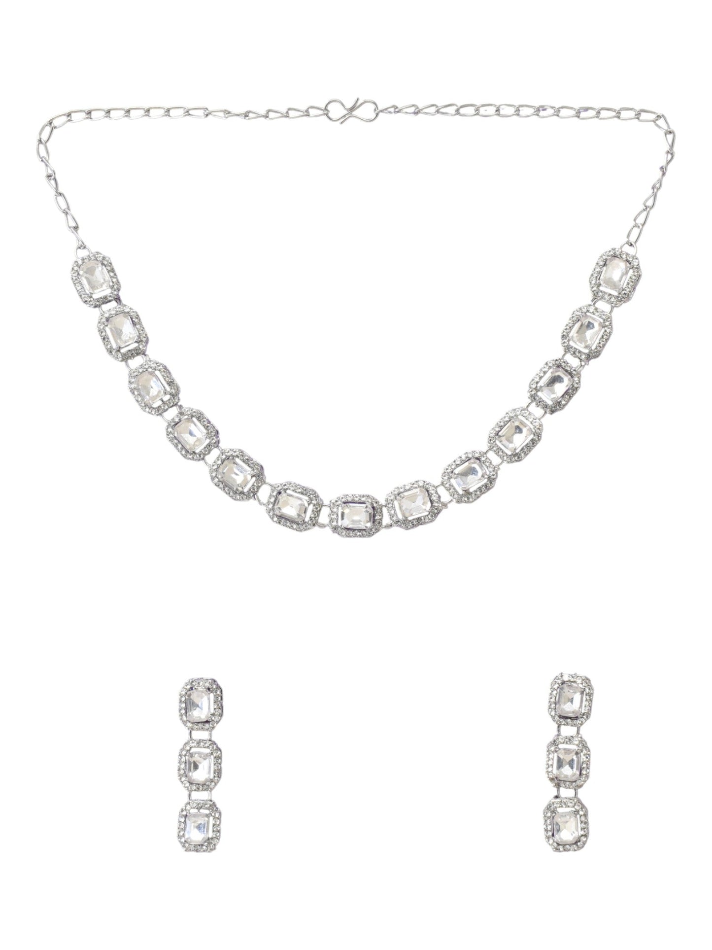 Necklace,american diamond set,ad set,silver set