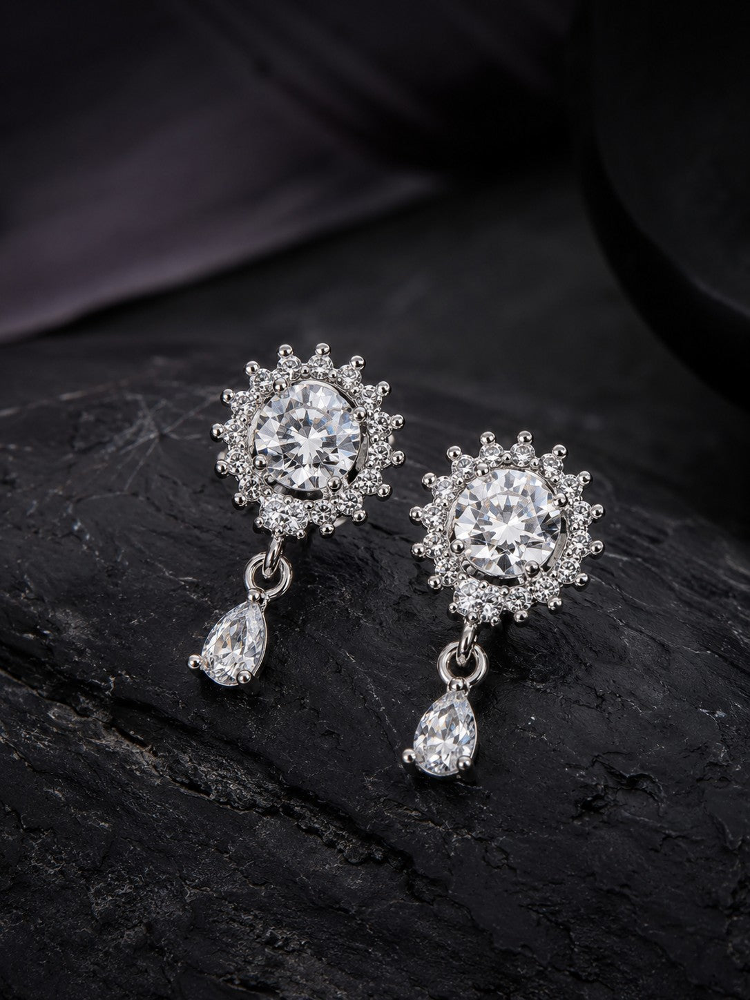 Elegant Premium Stone Studded Drop Earrings for Women