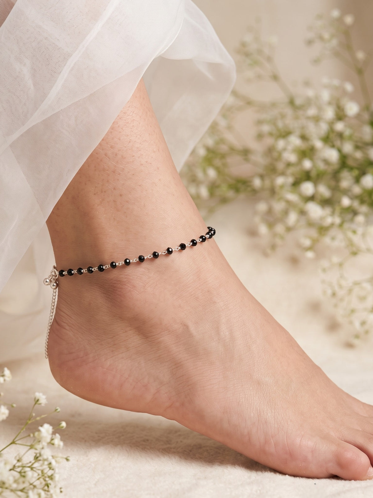 Minimal Stylish Lightweight Silver Plated Anklet for Women and Girls