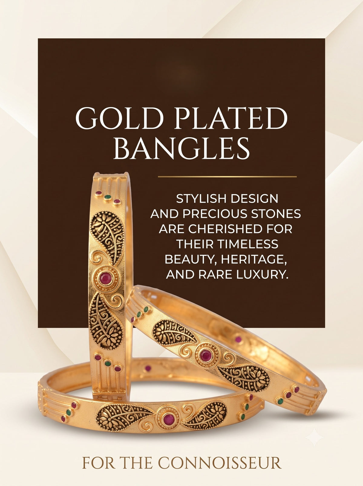 Premium Gold Finish Traditional set of 6 Bangles for Women and Girls