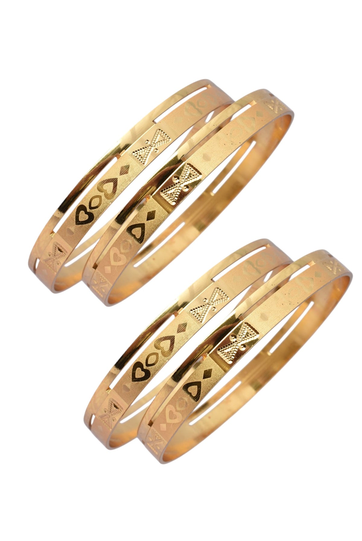 Premium Gold Finish Traditional set of 6 Bangles for Women and Girls