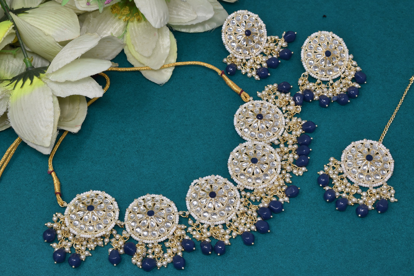 Antique design Minakari work Gold plated choker set neckpiece