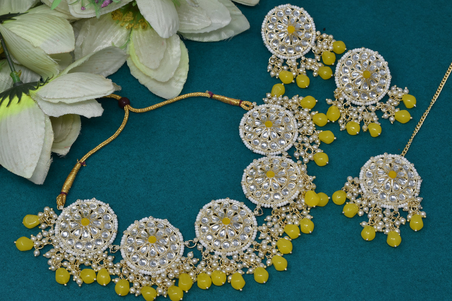 Antique design Minakari work Gold plated choker set neckpiece