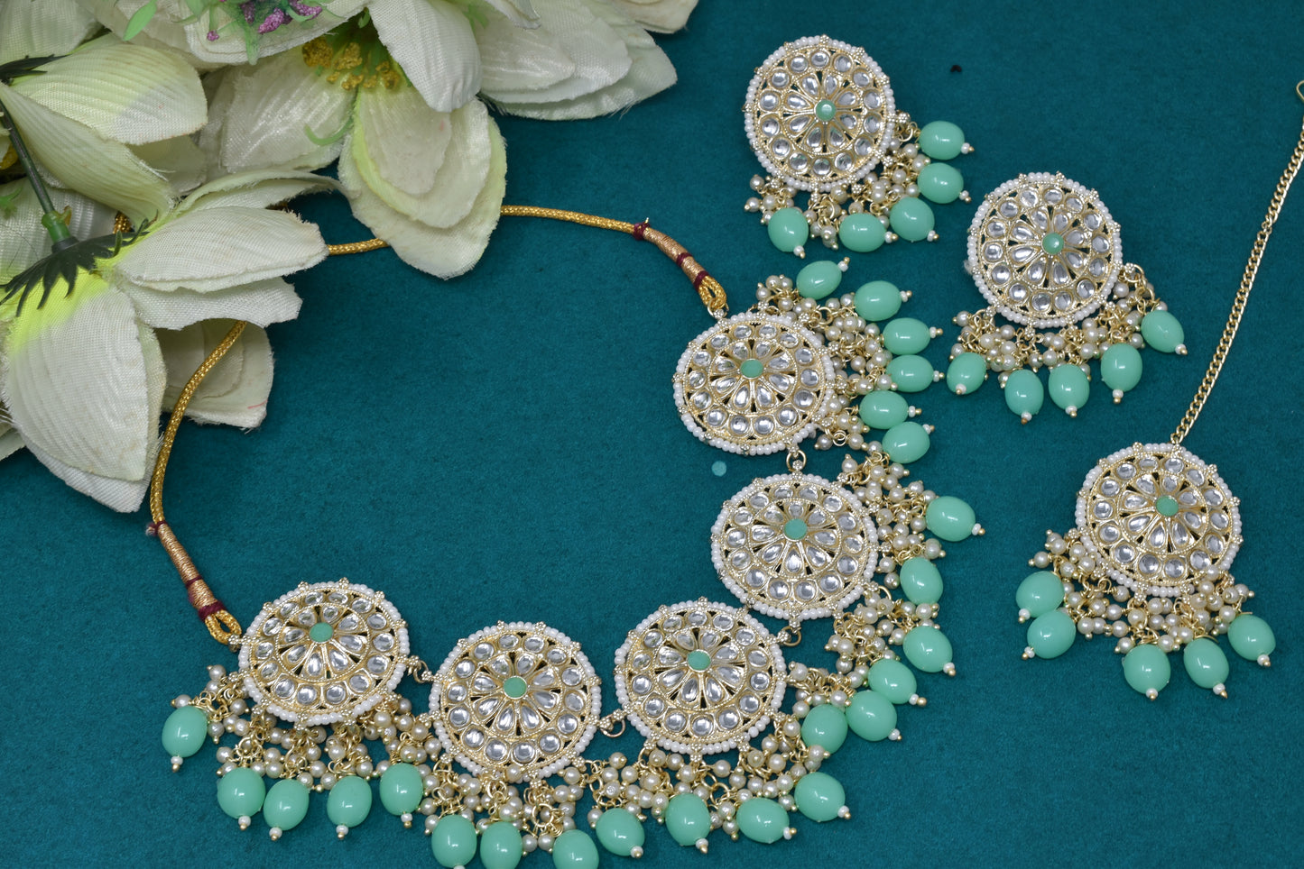 Antique design Minakari work Gold plated choker set neckpiece