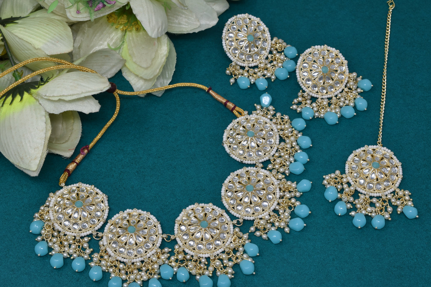 Antique design Minakari work Gold plated choker set neckpiece