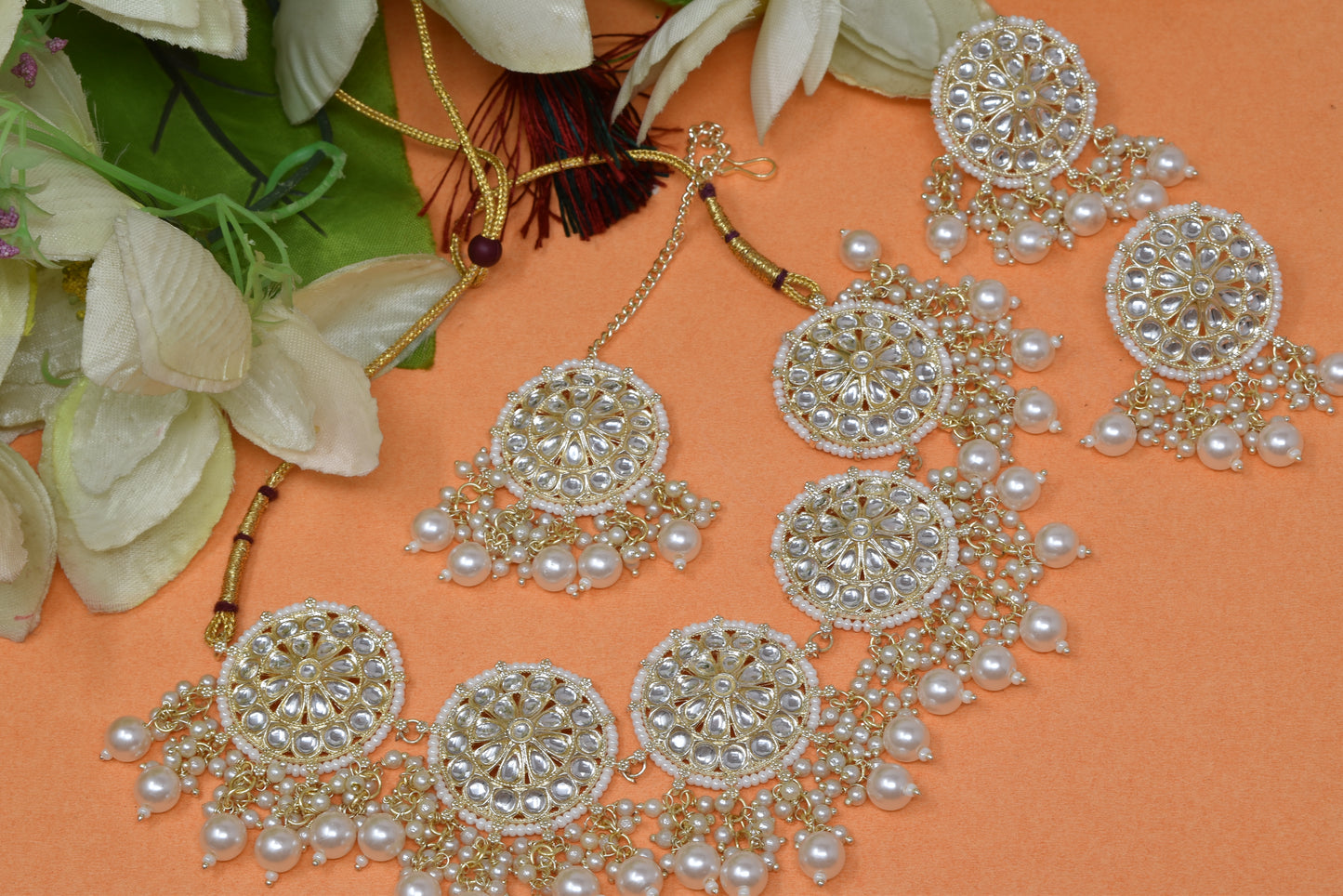 Antique design Minakari work Gold plated choker set neckpiece