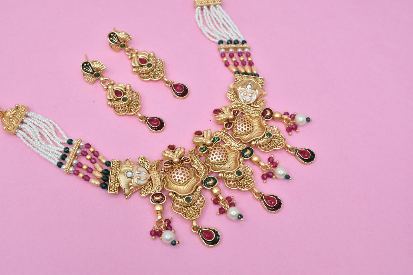 Wedding wear bridal jewelery Partywear necklace jewelry set for women