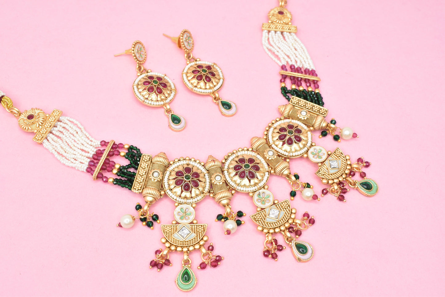 Wedding wear bridal jewelery Partywear necklace jewelry set for women