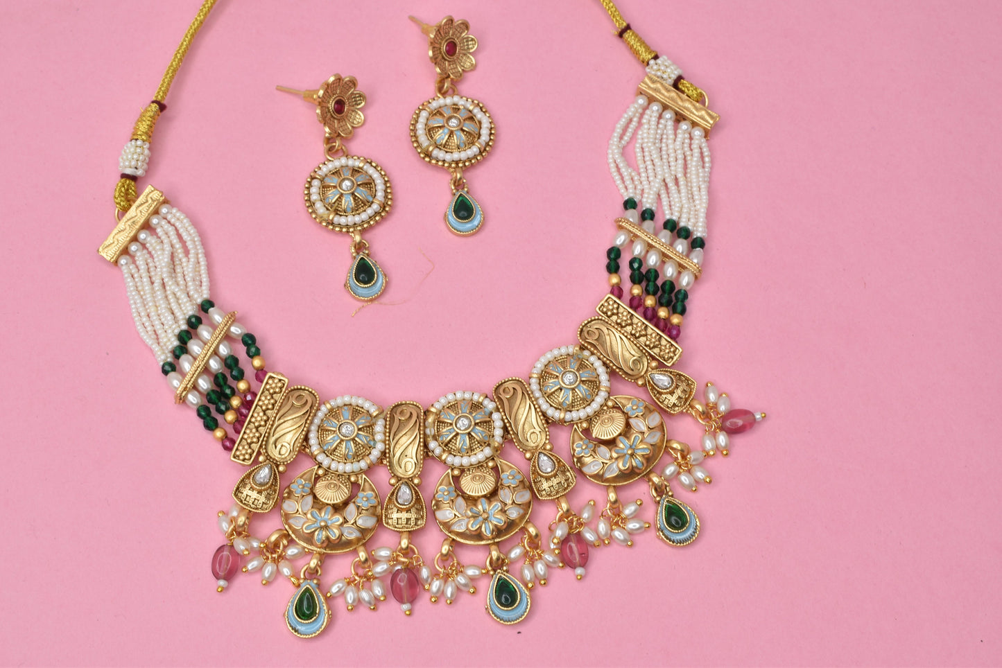 Wedding wear bridal jewelery Partywear necklace jewelry set for women