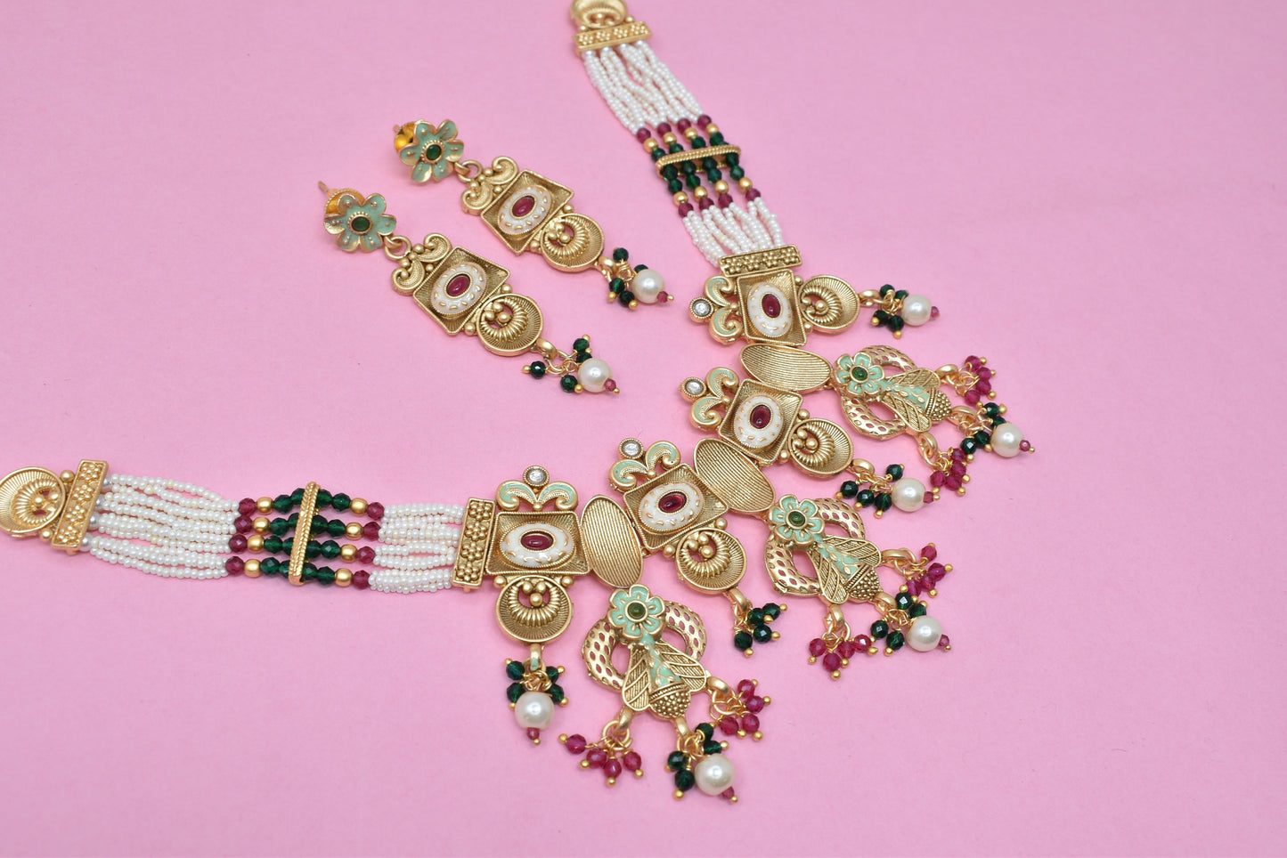 Wedding wear bridal jewelery Partywear necklace jewelry set for women