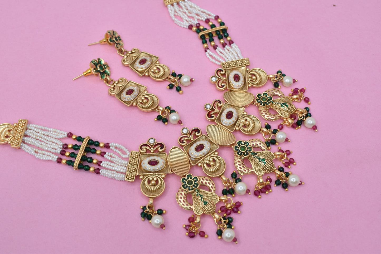 Wedding wear bridal jewelery Partywear necklace jewelry set for women