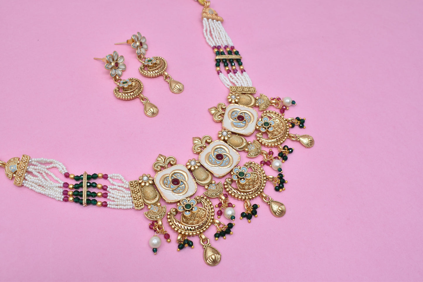 Wedding wear bridal jewelery Partywear necklace jewelry set for women