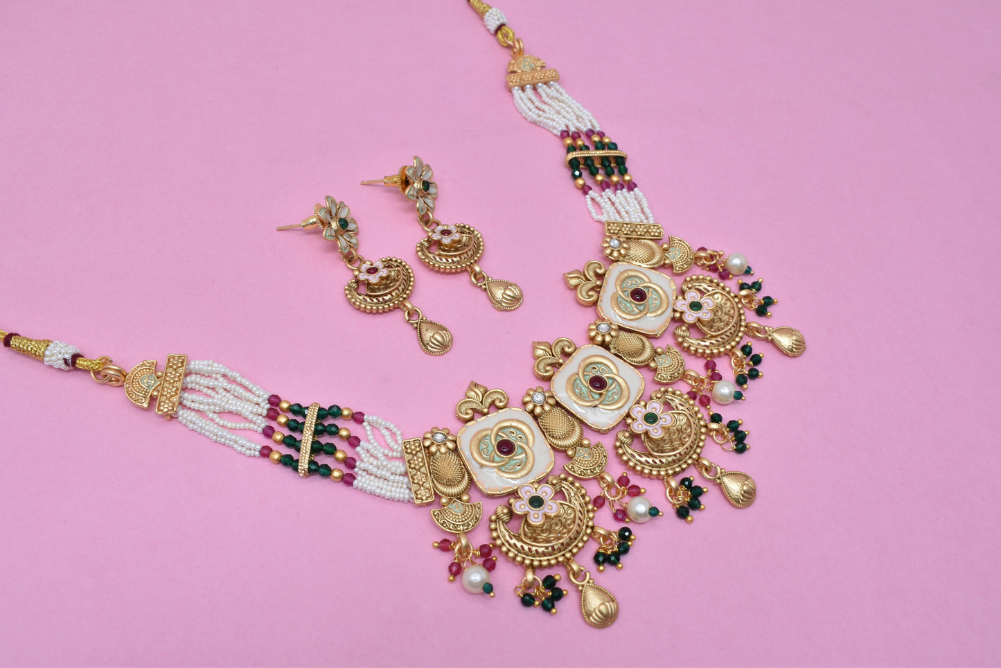 Wedding wear bridal jewelery Partywear necklace jewelry set for women