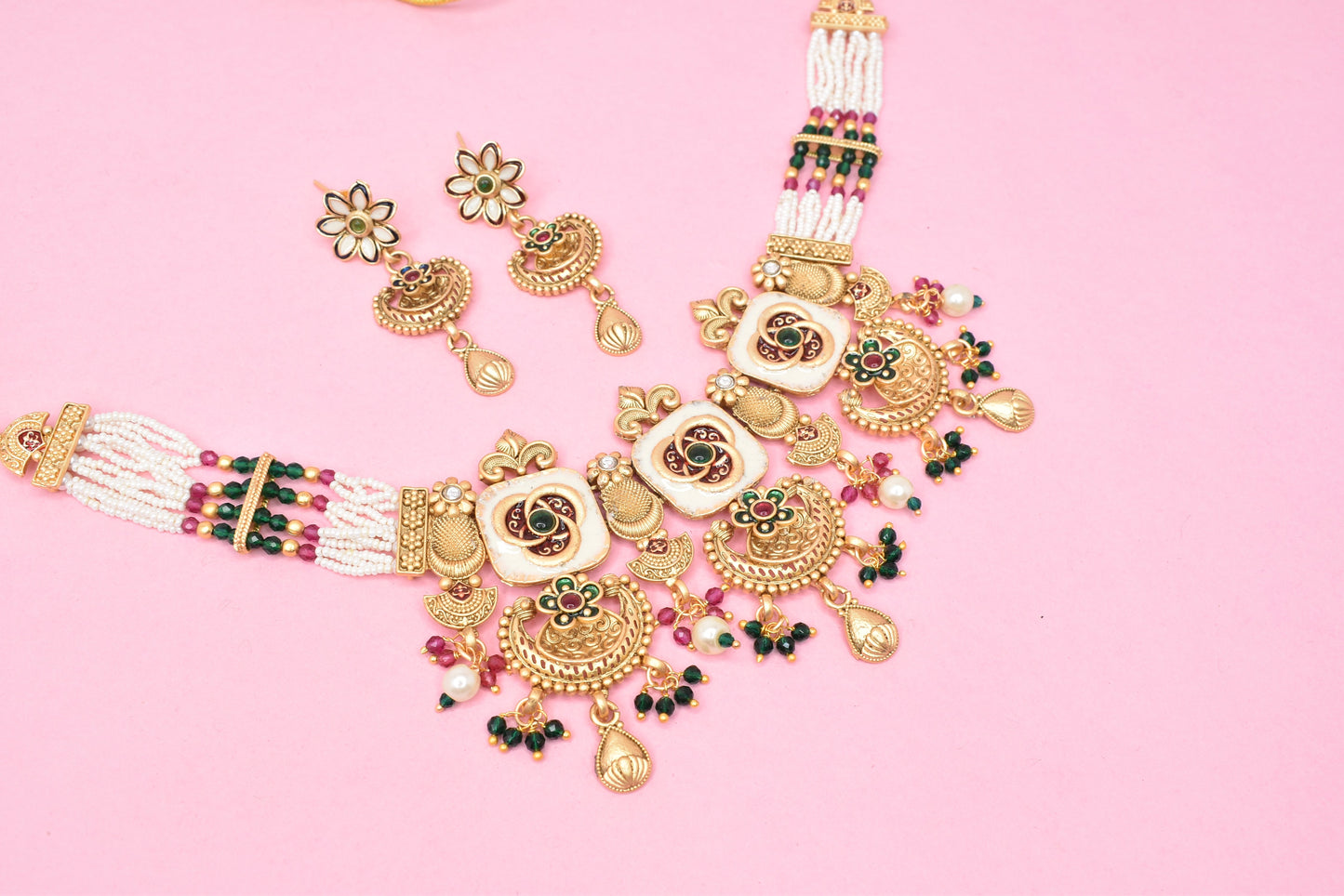 Wedding wear bridal jewelery Partywear necklace jewelry set for women