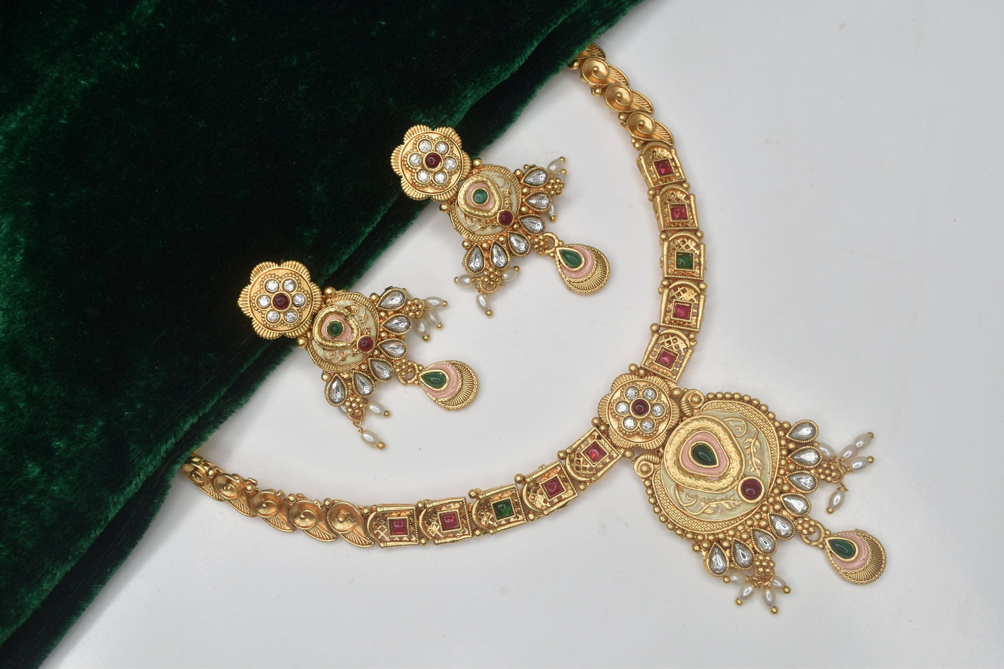 Wedding wear bridal jewelery Partywear necklace jewelry set for women