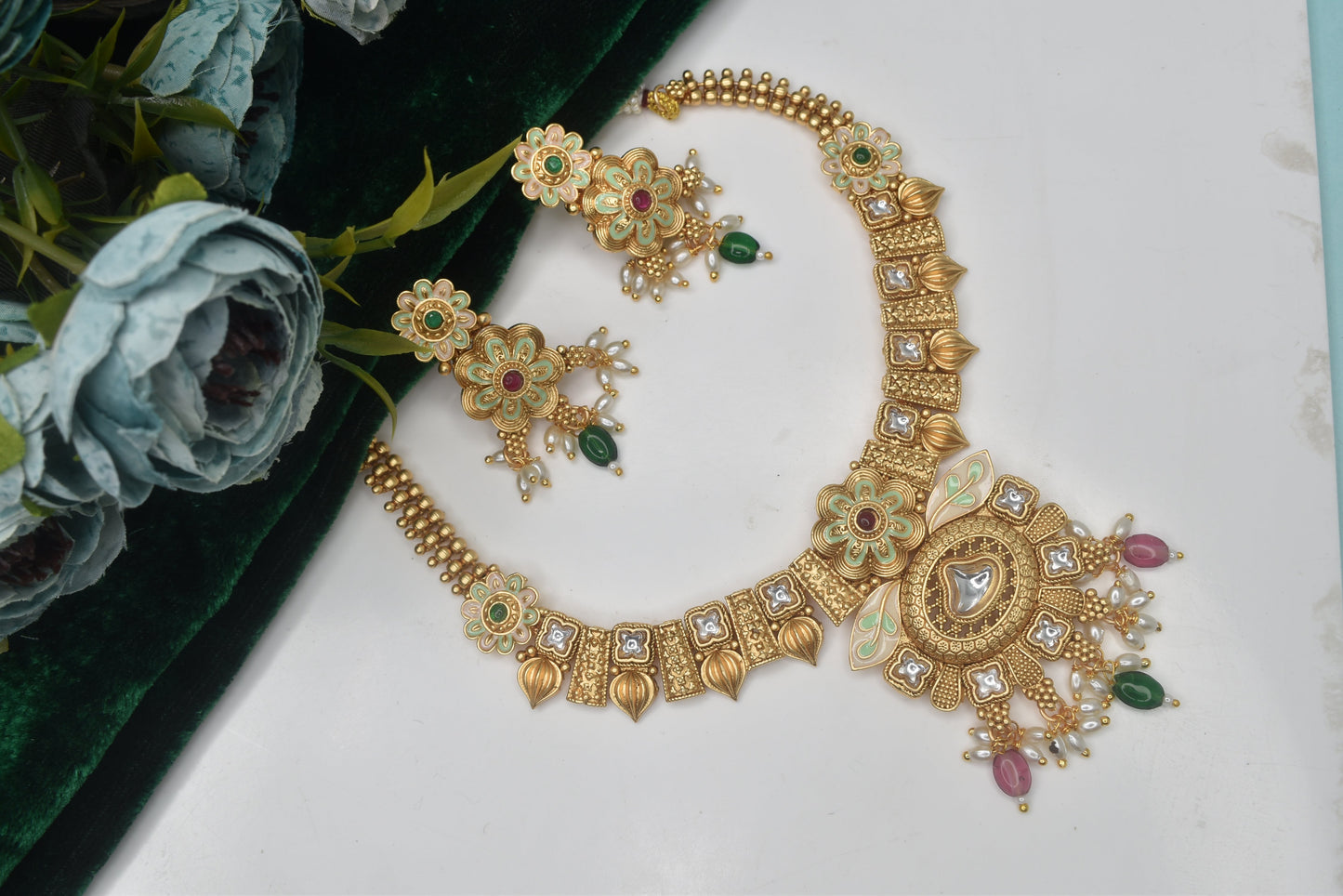 Wedding wear bridal jewelery Partywear necklace jewelry set for women