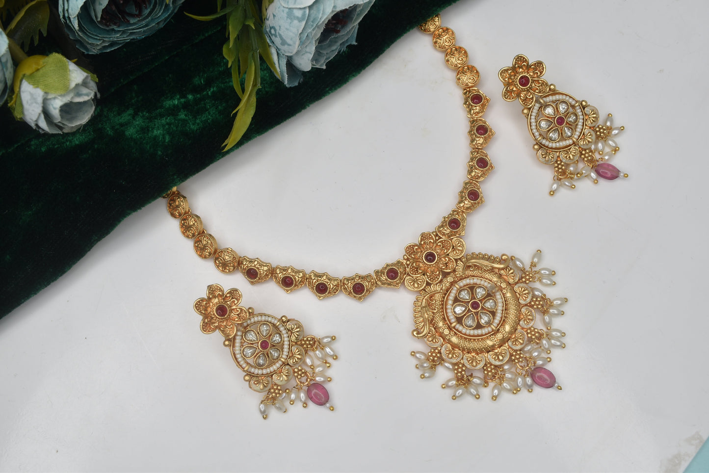 Wedding wear bridal jewelery Partywear necklace jewelry set for women