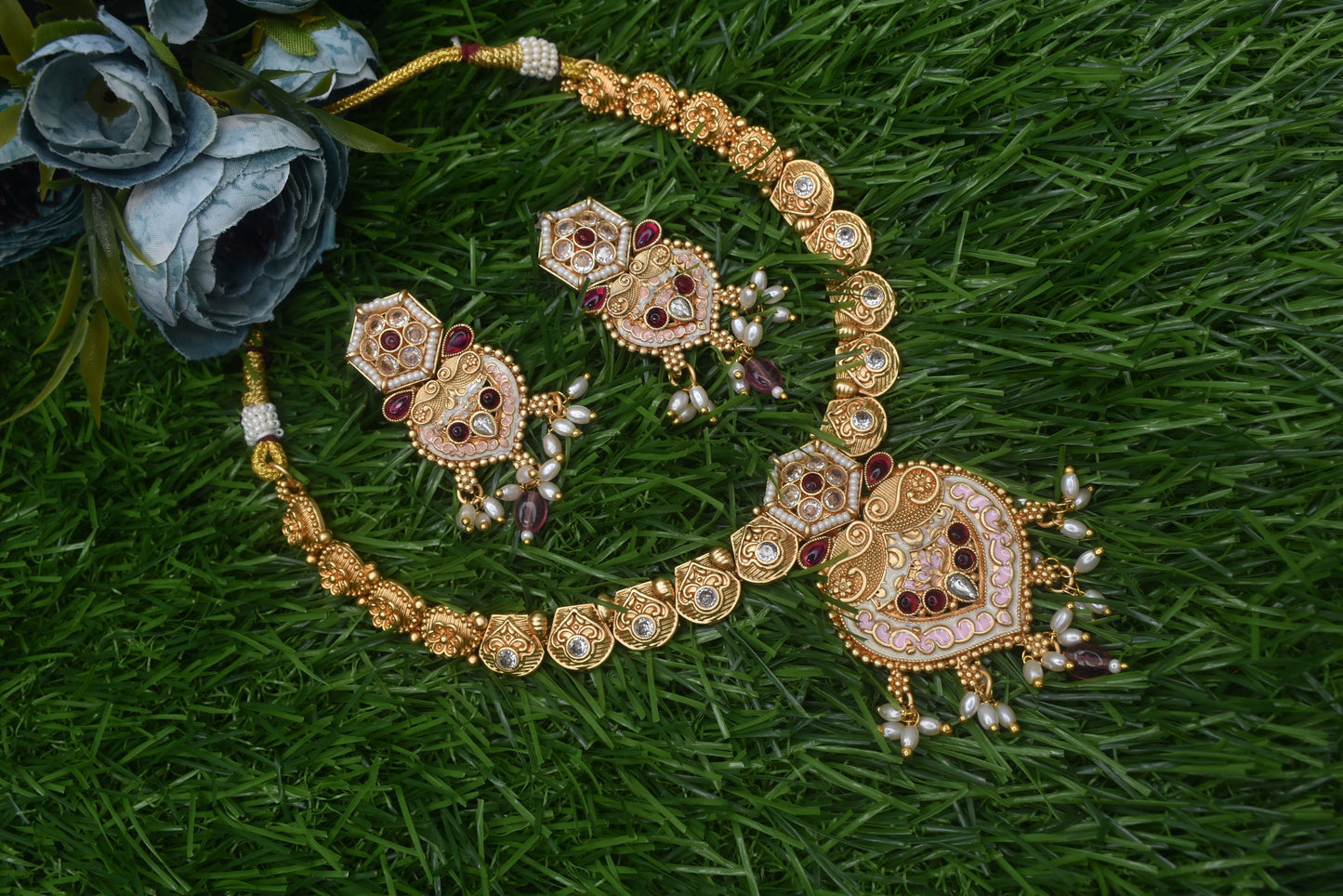 Wedding wear bridal jewelery Partywear necklace jewelry set for women