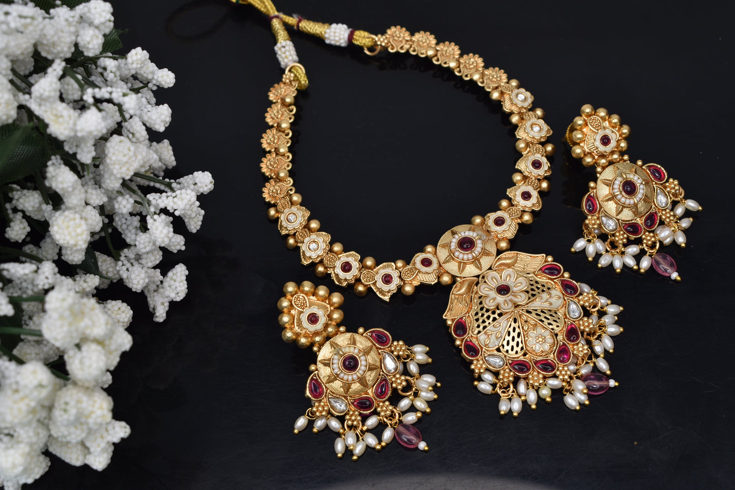 Wedding wear bridal jewelery Partywear necklace jewelry set for women