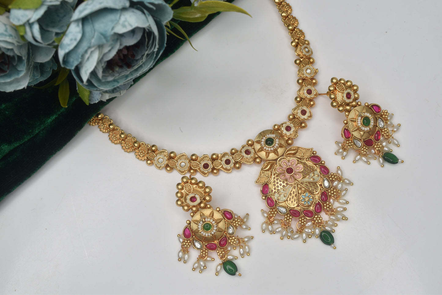 Wedding wear bridal jewelery Partywear necklace jewelry set for women