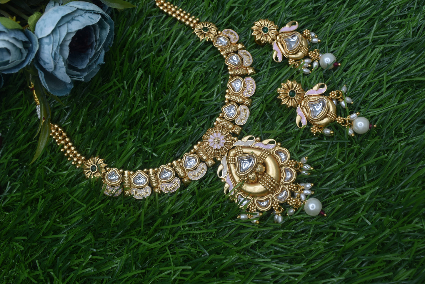 Wedding wear bridal jewelery Partywear necklace jewelry set for women