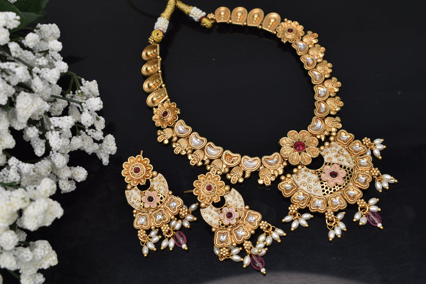 Wedding wear bridal jewelery Partywear necklace jewelry set for women