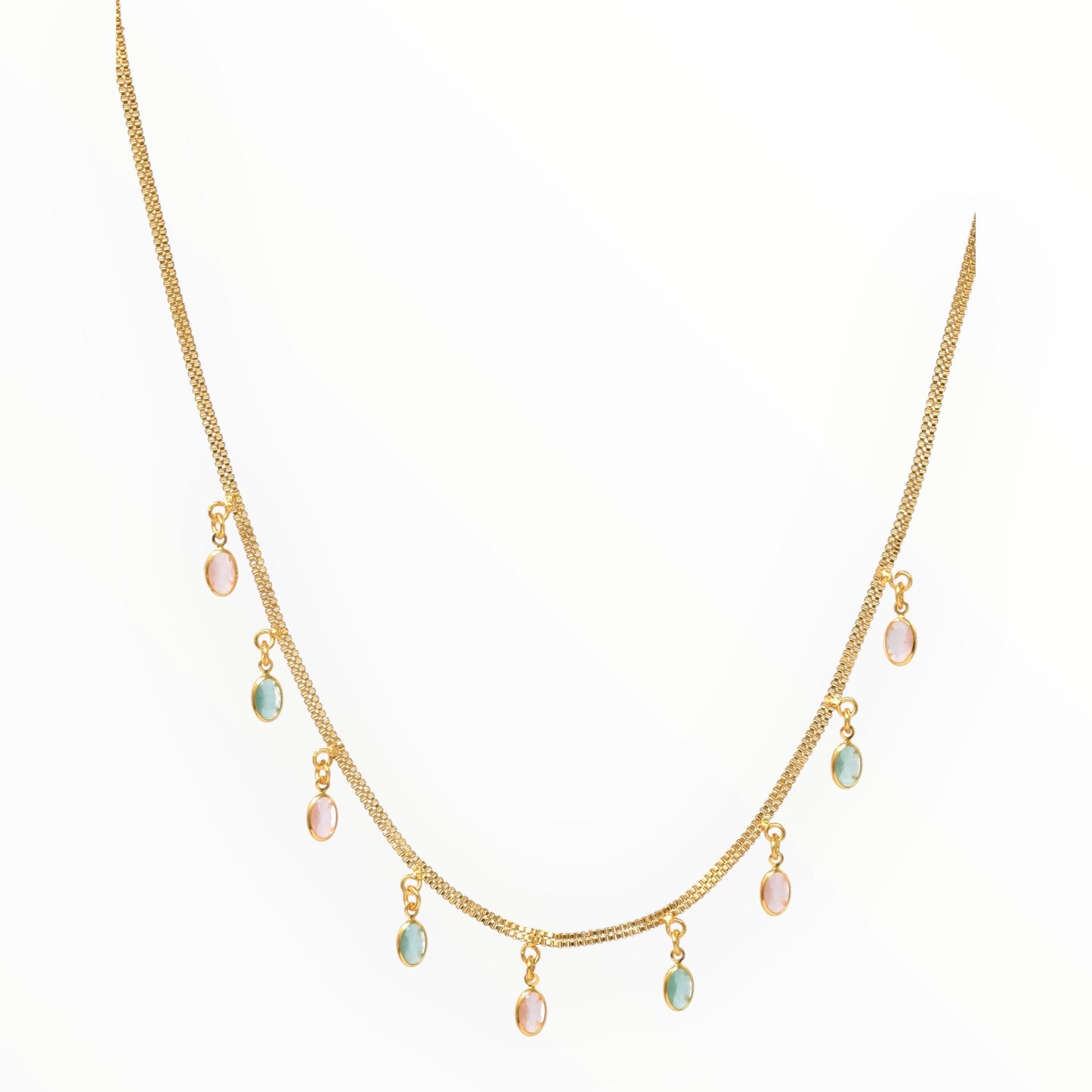 Luxury Multilayer Pearl chain maala with Gemstone Detailing