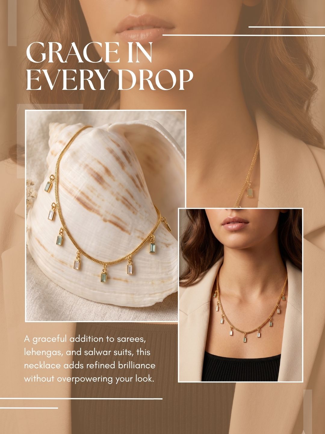 Statement Multilayer Dokiya Chain with Traditional Gemstones