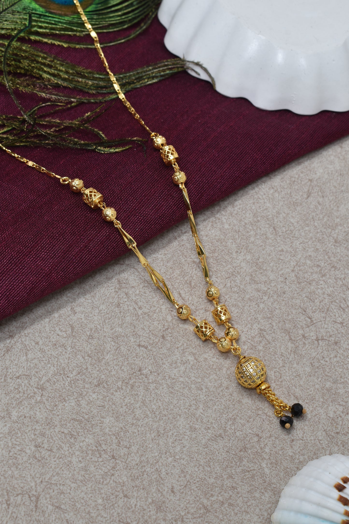 Traditional Gold-Toned Mangalsutra Necklace for Women