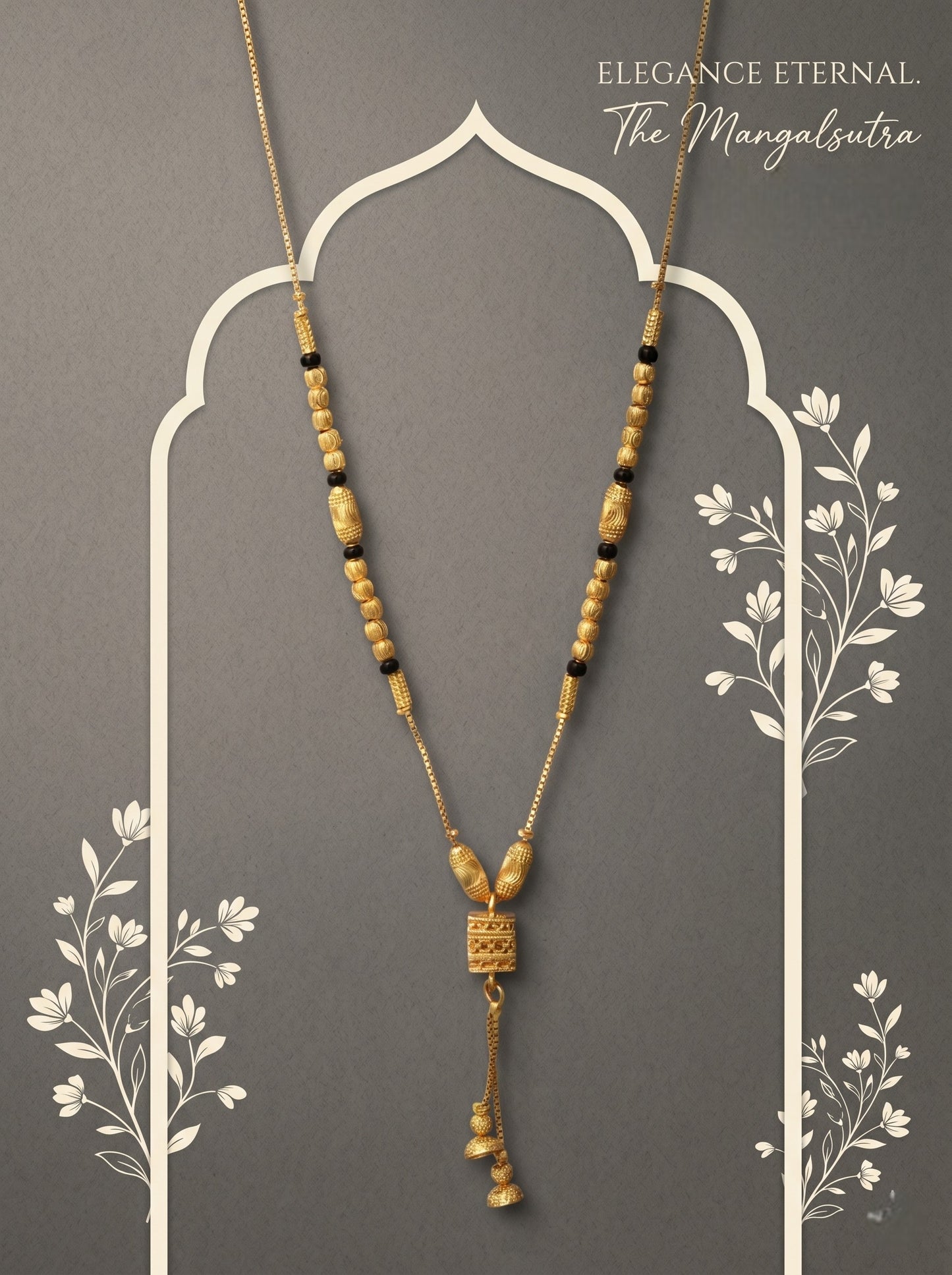 Gold-Toned Stone Studded Mangalsutra Necklace for Women