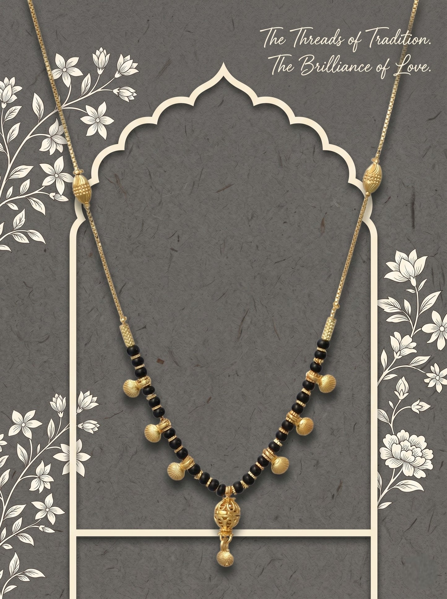 Gold-Toned Stone Studded Mangalsutra Necklace for Women