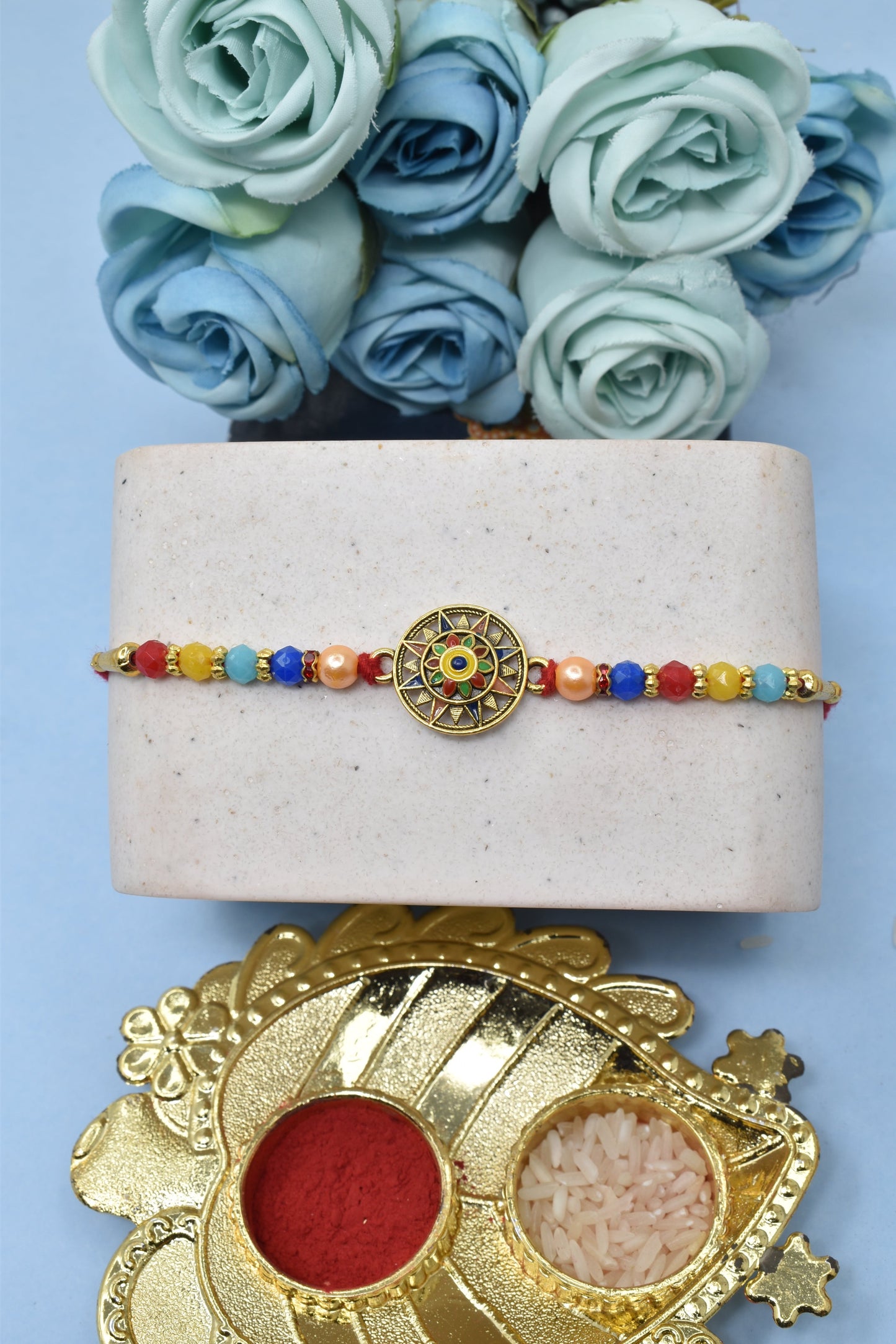 Elegent colorful Meenakari Rakhis Set of 3 Rakhi with Pack of Roli Chawal n Card |rakhi for brother|Bhaiya Rakhi | Kids rakhi |Rakhi for kids|Rakhi for Bhaiya