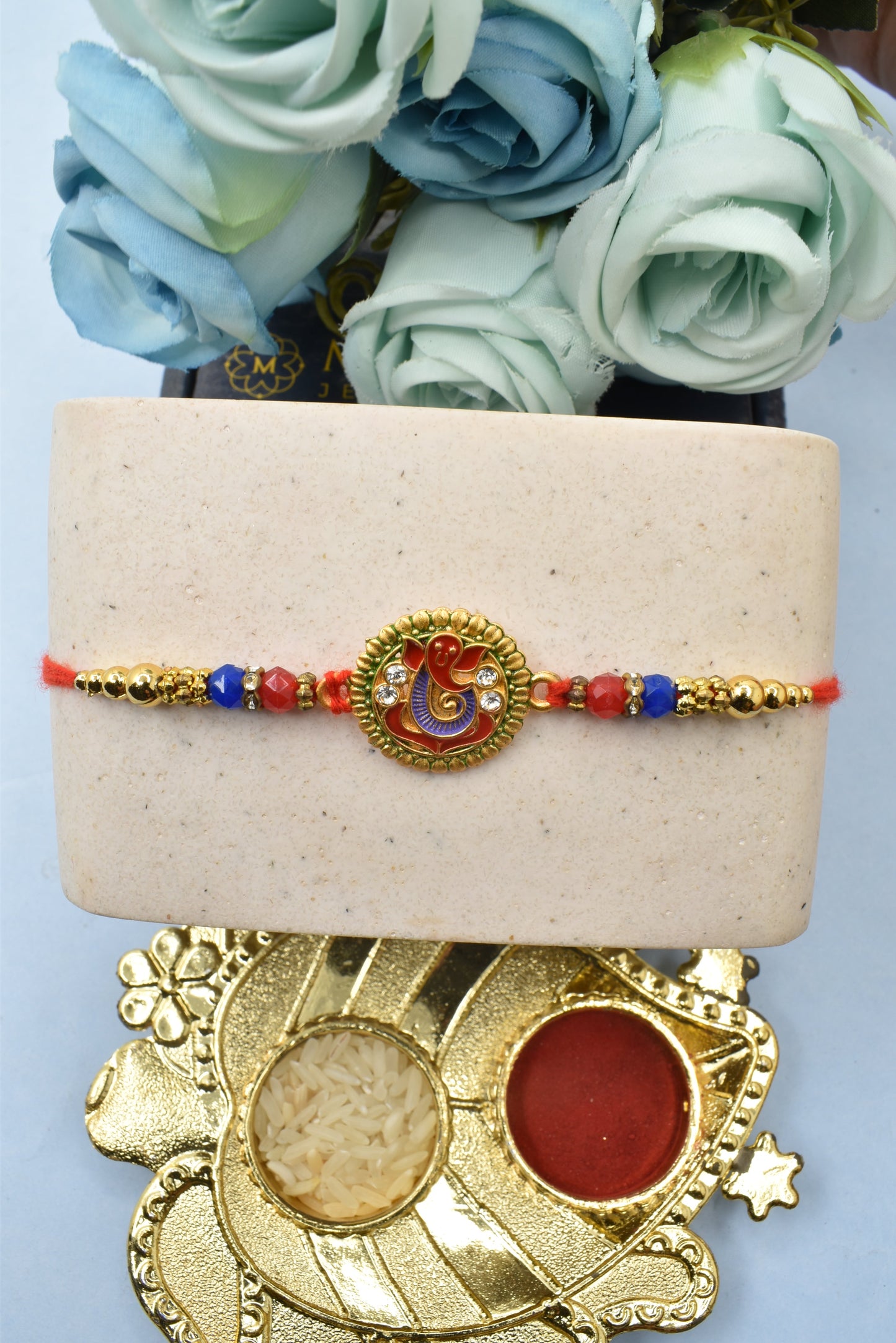 Spiritual Lord Ganesha Rakhis Set of 3 Rakhi with Pack of Roli Chawal n Card |rakhi for brother|Bhaiya Rakhi | Kids rakhi |Rakhi for kids|Rakhi for Bhaiya