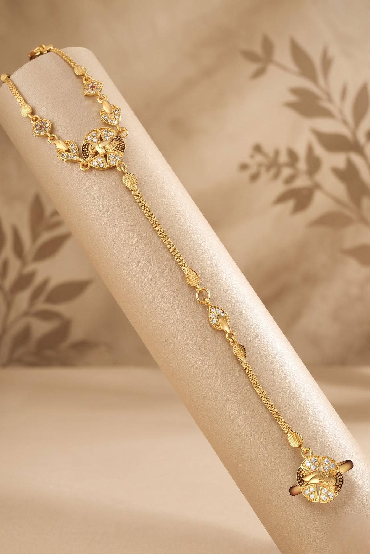 Traditional Pack of 1 Gold Plated AD Studded hathfool