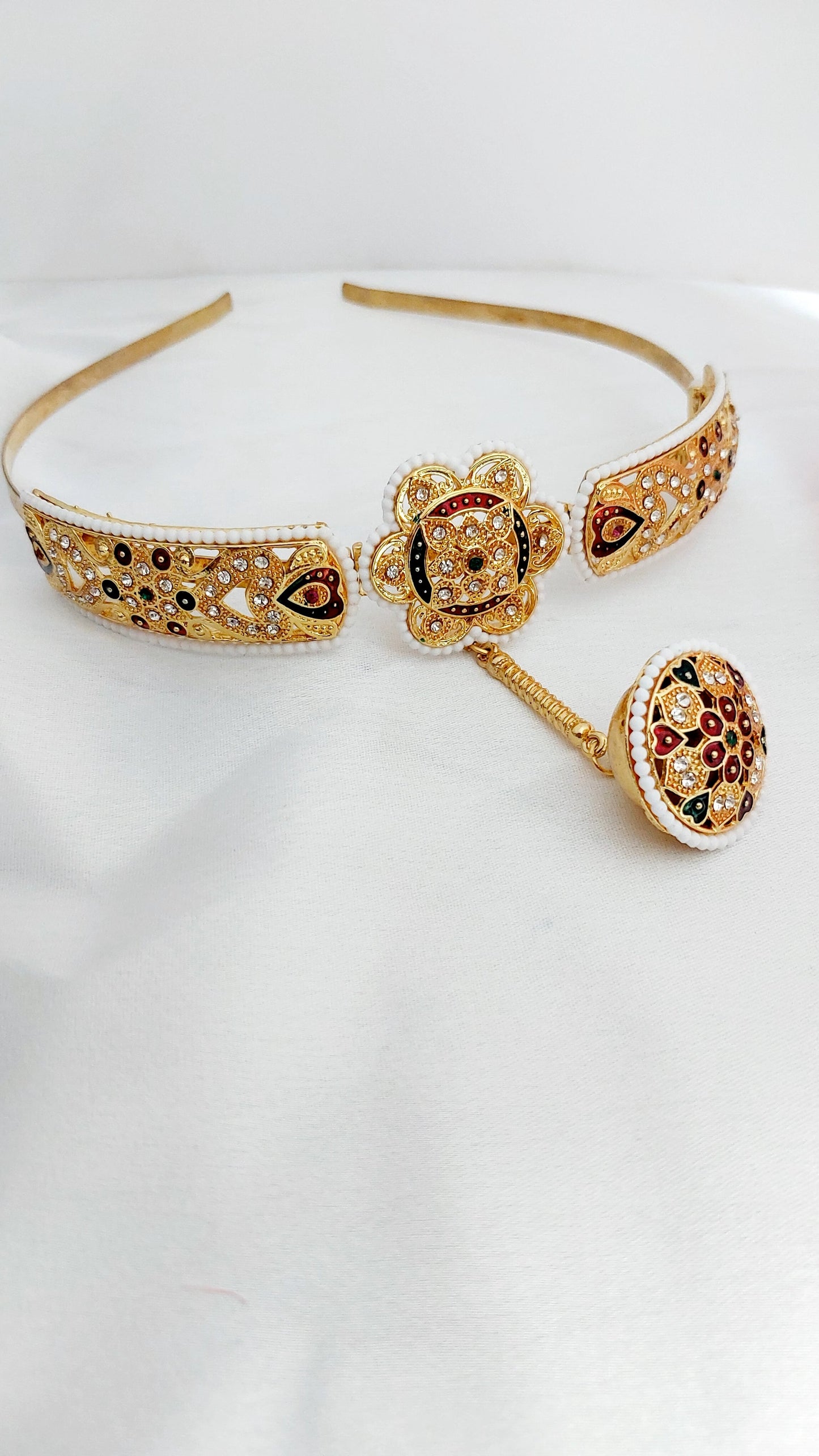 bor,borla Sispatti with borla,mathapatti, bor with mathapatti,hairbadd sispatti,rajasthani jewellery,rajputi jewellery,sispatti hairband